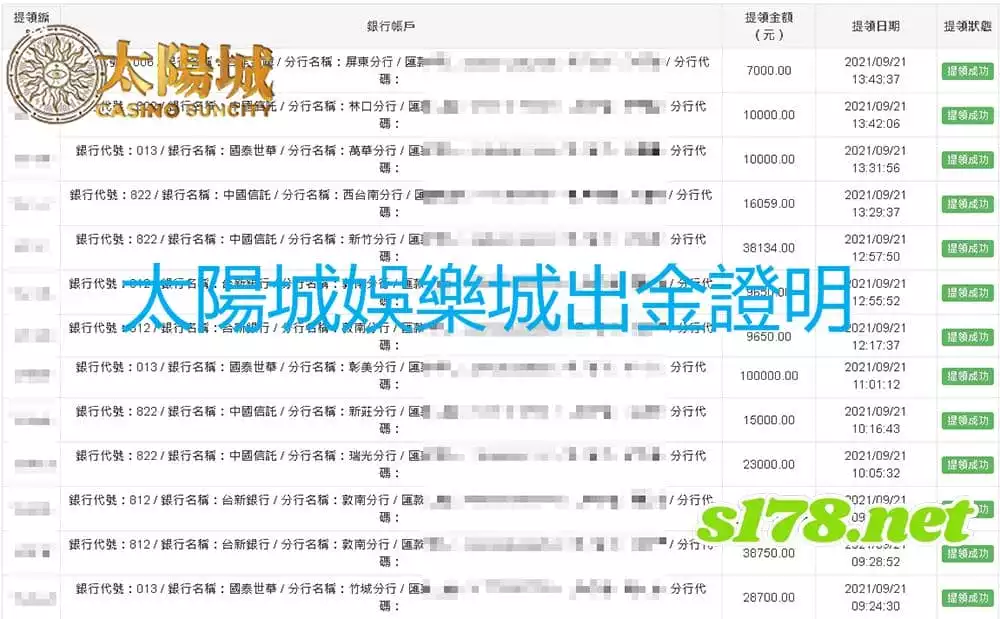 太陽城娛樂城出金圖 保證出金絕無馬虎！