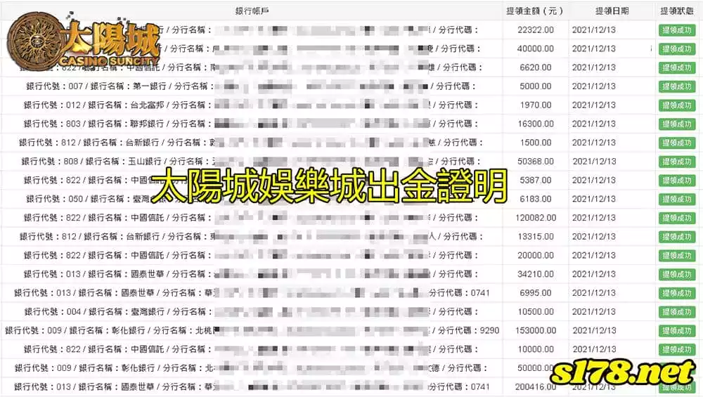 太陽城出金圖,優良信譽誠信出金