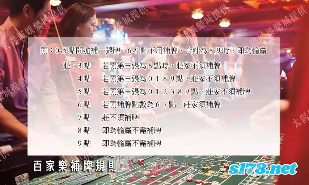 百家樂補牌規則